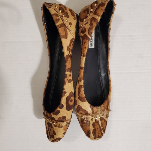Steve Madden Tan K Studd Gold Studded Flats 8 - Picture 7 of 12